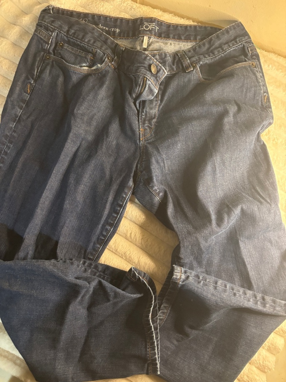 LOFT Dark Indigo Cropped Jeans